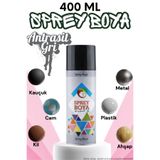 KAYRA LEATHER CRAFT 400 ml Sprey Boya Antrasit Gri Metal Ahşap Beton Duvar Yüzeylere Uygun Hobi Akrilik Mat Parlak Dekoratif Boyası Genel Amaçlı Hızlı Kuruyan Çok Amaçlı Renkli Sprey Boyalar İç Dış Mekan Kendin Yap DIY