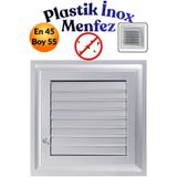 KAYRA LEATHER CRAFT 45 x 55 CM Gri Plastik Menfez - Banyo, WC ve Tuvalet İçin Panjurlu Havalandırma Kapağı Izgarası Pencere 45x55 Panjur Sineklik Kapağı Izgarası Hava Kanalı Çıkışı Duvar Cam Kare Aspiratör Baca Teli