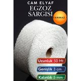 KAYRA LEATHER CRAFT 50 Metre 3 cm Cam Elyaf Egzoz Sargısı Manifold Sargı Bezi Yanmaz Bant 5 mm Kalınlık Isıya Dayanıklı Yanmaz Isı Yalıtım Bandı Motorsiklet Araba Egzoz Koruma Bezi Termal Sargı