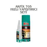 KAYRA LEATHER CRAFT Akfix 705 Hızlı Yapıştırıcı MDF Kiti Ahşap ve Maket Yapıştırıcısı 200 ml + 50 gr Hızlı Yapıştırıcı Akrilik MDF Yapıştırma Seti 200 ml
