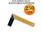 KAYRA LEATHER CRAFT Alüminyum L Gönye Sarı Gönye Cetvel Kaynak Kaynakçı Marangoz Gönyesi 250 mm Profesyonel 90 Derece Dik Açı Ölçer Cetveli İnşaat Ustası Metal Demir İşleme Cetvelleri El Aletleri Ölçü Aleti Takımı 25cm