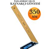 KAYRA LEATHER CRAFT Alüminyum L Gönye Sarı Gönye Cetvel Kaynak Kaynakçı Marangoz Gönyesi 350 mm Profesyonel 90 Derece Dik Açı Ölçer Cetveli İnşaat Ustası Metal Demir İşleme Cetvelleri El Aletleri Ölçü Aleti Takımı 35cm