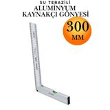 KAYRA LEATHER CRAFT Alüminyum L Gönye Su Terazili Cetvel Kaynak Kaynakçı Marangoz Gönyesi 300 mm Profesyonel 90 Derece Dik Açı Ölçer Cetveli İnşaat Ustası Metal Demir İşleme Cetvelleri El Aletleri Ölçü Aleti Takımı 30cm