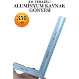 KAYRA LEATHER CRAFT Alüminyum L Gönye Su Terazili Cetvel Kaynak Kaynakçı Marangoz Gönyesi 350 mm Profesyonel 90 Derece Dik Açı Ölçer Cetveli İnşaat Ustası Metal Demir İşleme Cetvelleri El Aletleri Ölçü Aleti Takımı 35cm