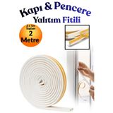 KAYRA LEATHER CRAFT Beyaz 1 x 2= 2 Metre Kendinden Yapışkanlı Kapı Pencere Bandı Fitili Rüzgar Soğuk Önleyici Ses Isı Yalıtım Bandı D Tipi Kauçuk Sünger Şerit Çiftli Toz Engelleyici PVC Alüminyum Yalıtım Fitili