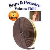KAYRA LEATHER CRAFT Kahverengi 1 x 2= 2 Metre Kendinden Yapışkanlı Kapı Pencere Bandı Fitili Rüzgar Soğuk Önleyici Ses Isı Yalıtım Bandı D Tipi Kauçuk Sünger Şerit Çiftli Toz Engelleyici PVC Alüminyum Yalıtım Fitili