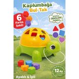 KAYRA LEATHER CRAFT Kaplumbağa Bul-Tak Oyuncak 6 Şekilli Tekerlekli & İpli Eğitici Oyuncak Çocuk Oyuncağı 12 Ay+