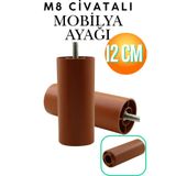 KAYRA LEATHER CRAFT Mobilya, Kanepe, Koltuk ve Baza Yükseltici M8 Civatalı Destek Ayağı (Kahve, 12 cm) 12 Santim Mobilya Ayağı Kahverengi Ayak