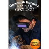 KAYRA LEATHER CRAFT Otomatik Kararan Kaynakçı Gözlüğü Kaynak Maskesi Koruyucu Güvenliği Gözlük Kaynak