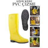KAYRA LEATHER CRAFT PVC Çizme Sarı Uzun Oto Yıkama Şantiye Bahçe İnşaat Çizmesi Su Geçirmez Balıkçı Yağmurluk İş Güvenliği Çizmeleri Kauçuk Taban Dayanıklı Endüstriyel İşçi Çizme Erkek Kadın Temizlik Botu Suya Dayanıklı