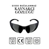 KAYRA LEATHER CRAFT S1100 Siyah Kaynakçı Gözlüğü UV Korumalı Silikonlu İş Güvenliği Gözlüğü Burun Acıtmayan Gözlük