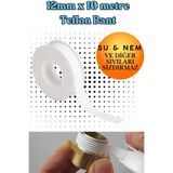 KAYRA LEATHER CRAFT Teflon Sızdırmazlık Bandı 12 mm x 10 Mt - Su Tesisat ve Yalıtım Bandı - Yanmaz Isıya Dayanıklı PTFE Conta Şeridi - Batarya Musluk Kombi Boru Ekleme Macunu Yerine Çekvalf Dişli Sızdırmaz Kör Tapa Bandı
