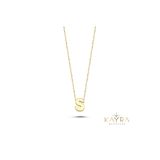 Kayra Mücevher Sade S Harfli Altın Kolye BM128
