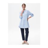 Kayra Patı Gizli Basic Tunik Buz Mavisi