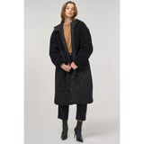 Kayra Peluş Detaylı Anorak Mont Siyah