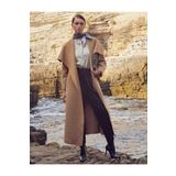 Kayra Premium Yün Geniş Klapalı Kaşe Kaban Camel