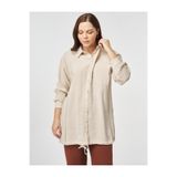 Kayra Tek Cepli Rayon Tunik Krem