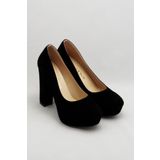 KAYRA VARDAR SHOES Siyah Kadın Klasik Topuklu Ayakkabı CNR2002Siyah Süet