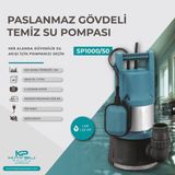 Kaysu Sp1000/50 Kapalı Fanlı Plastik Drenaj Dalgıç Su Pompası