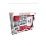 Kayyum Oyuncak Modern Kıtchen Beyaz Kırmızı Ocak Takımı Oyuncak Dolap