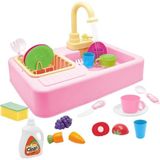 Kayyum Oyuncak Pilli Mutfak Lavabo Seti 25 Parça Açık Pembe 2 - 4 Yaş Evcilik Oyunları İçin