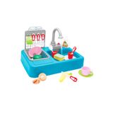 Kayyum Oyuncak Su Ile Çalışan, Musluklu Modern Lavabo(kız Çocuk Oyuncak Mavi) Hd823