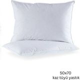 Kaz Tüyü Yastık -%100 Hava Geçirgen- Otel Tipi-Terletmez- 50X70CM - 50 × 70 cm - Beyaz