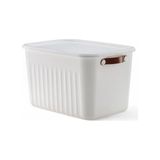 Kazan Hobi 1 Adet Kapaklı Dekoratif Saklama Kutusu Organizer (35 Cm*25 Cm*22 Cm), Beyaz, 15 L - Çok Renkli