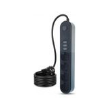 Kazan Hobi 10A Akım Korumalı Uzatma Kablosu 4 Priz 3 USB Girişli 2 Metre, Termal Korumalı, USB Şarjlı, Açma Kapama Düğmeli - Çok Renkli