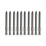 Kazan Hobi (10'lu Set) Mıknatıslı Pozidriv Bits Uç Pz2 100 Mm, Kutulu Manyetik 1/4 Matkap Ucu, 10 cm - Çok Renkli