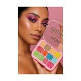 Kazan Hobi 12'li Glitter Far Paleti No:01 – Yarı Mat & Işıltılı Renkler – Yüksek Pigmentli Çok Renkli Far Paleti – Uzun Süre Kalıcı Göz Makyajı