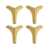 Kazan Hobi 17 cm Gold Altın 4 Adet Metal Dayanıklı Dekor Set Mobilya Ayağı Ayak Tasarım Koltuk Sehpa Tv Ünitesi - Çok Renkli