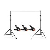 Kazan Hobi 2 x 3 M / 6,6 x 10 Ft Stüdyo Arka Plan Standı Tutucu Alüminyum Alaşım Ayarlanabilir Fotoğraf Arka Planı Destek Sistemi Taşıma Çantası ile 3 Parçalı Arka Plan Kelepçesi - Çok Renkli