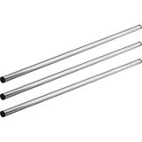 Kazan Hobi (3 Adet) Alüminyum Silindir Yuvarlak Metal Oklava 49 cm Mutfak Börek Hamur Un Yufka Açma Krom Renk