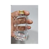 Kazan Hobi 3 Adet Gold Kapaklı Kolonya Şişesi, Doldurulabilir Cep Tipi Cam Parfüm Şişesi 50 ml SPREYLISE065 - Renkli