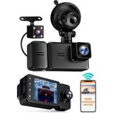 Kazan Hobi 3 Kameralı Wifi Ekran Araç Kamerası Fullhd Geniş Ön + Arka + Araç Içi Kamera Hareket Sensörü EF1313