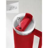 Kazan Hobi 30 cm Stanley Quencher Uyumlu Kalp Şekilli Tritan Malzeme Yedek Pipet Seti (4 Pipet ve 1 Fırça) Stanley 30 Oz ve 40 Oz Bardaklar ile Uyumlu, Ekstra Uzun, Şeffaf