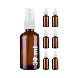 Kazan Hobi 30 ml Amber Sprey Kapaklı Beyaz Fısfıs Kolonya Dezenfektan Parfüm Cam Şişe (6) - Renkli