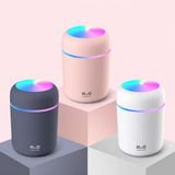 Kazan Hobi 300 ml Mini USB Hava Nemlendirici ve Buhar Makinesi - LED Işıklı Taşınabilir Koku Giderici Masaüstü Difüzör, Ev, Ofis ve Araç Içi Nemlendirici (Karışık Renk: Beyaz, Pembe Veya Siyah)