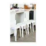 Kazan Hobi 36X36 cm Beyaz Plastik Tabure, Kaymaz Ayaklı, Iç Içe Geçebilen, 150 kg Kapasiteli, 4 Adet - Çok Renkli