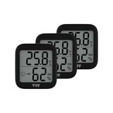 Kazan Hobi 3'lü Iç Mekan Dijital Isı ve Nem Ölçer Siyah Termometre BVT17-02 Thermometer - 10 cm