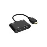 Kazan Hobi 4in1 HDMI To Vga, Type-C ve Aux Çevirici Adaptör FC504 - Çok Renkli