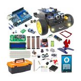 Kazan Hobi Arduino ile Uyumlu 2WD Robot Araba ve Başlangıç Seti - Uno R3-92 Çeşit 317 Parça - Engelden Kaçan Akıllı Robot Yapım Kiti - Stem Kodlama Eğitimi - Çok Renkli