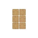 Kazan Hobi Bambu Çay Tabağı Altlığı, Kare Şekilli, Bej, Elde Yıkama Önerilen, Bulaşık Makinesi Uygun Değil, 10 x 10 Cm, 6 Parça