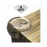 Kazan Hobi Bebek Güvenliği Için Şeffaf Silikon Mobilya Köşe Koruyucu, 4 Adet - 10 x 10 cm - Renkli