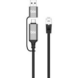 Kazan Hobi Bix C6AC15 2in1 Usb-A & Type-C To RJ45 1000MBPS Gigabit Ethernet Dönüştürücü Cat6 Kablo 1.5 Metre Thunderbolt 3/4/5, Mac/windows/ipad/android Uyumlu