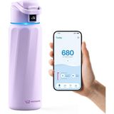 Kazan Hobi Boost Akıllı Su Şişesi, Hatırlatıcı ve Izleyici, Çift Duvarlı Vakum Yalıtımlı Şişeler Paslanmaz Çelik, 32 Oz Bpa Içermeyen Geniş Ağız, Spor Salonu, Ofis, Okul Için - Ideal Hediye, Mor