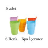 Kazan Hobi Bpa Içermez Pipetli Meşrubat Bardağı - Çok Renkli