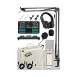 Kazan Hobi Cx1 Effective Set Efektli Ses Kartı, Mikrofon, Kulaklık ve Stand Canlı Yayın Seti, Pc/telefon - Renkli