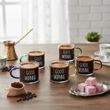 Kazan Hobi Deconox 6'lı Borosilikat Cam Espresso ve Türk Kahvesi Fincanı Seti (90 Ml) - Düz ve Rölyefli Seçenekli Tabaksız Mini Kupa (Düz)